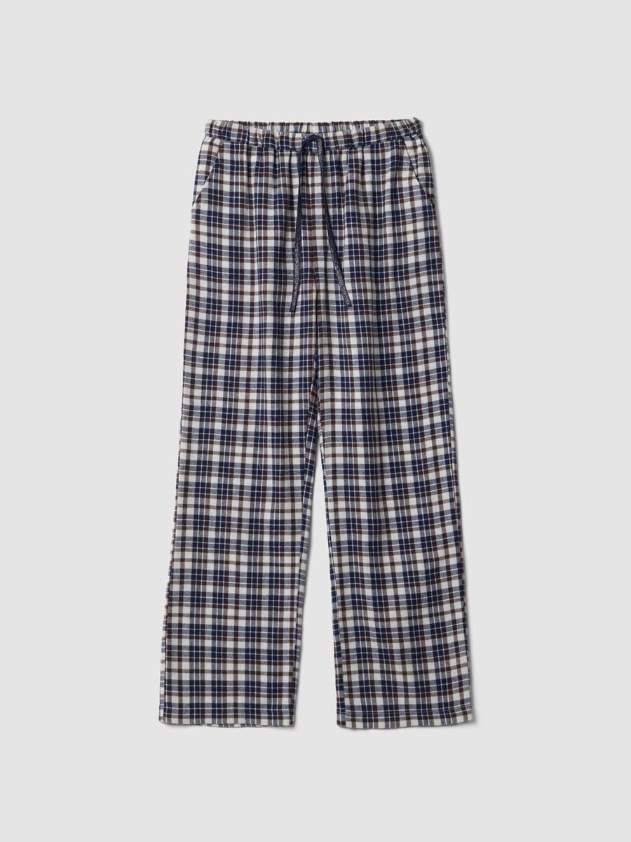 Multicolour checked pyjama trousers in pure organic cotton_4