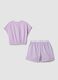 Purple pure cotton set with T-shirt and shorts_1