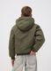 Green waterproof hooded bomber jacket with zip for boys_1
