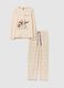 Beige fleece Christmas pyjamas, regular fit with print_4