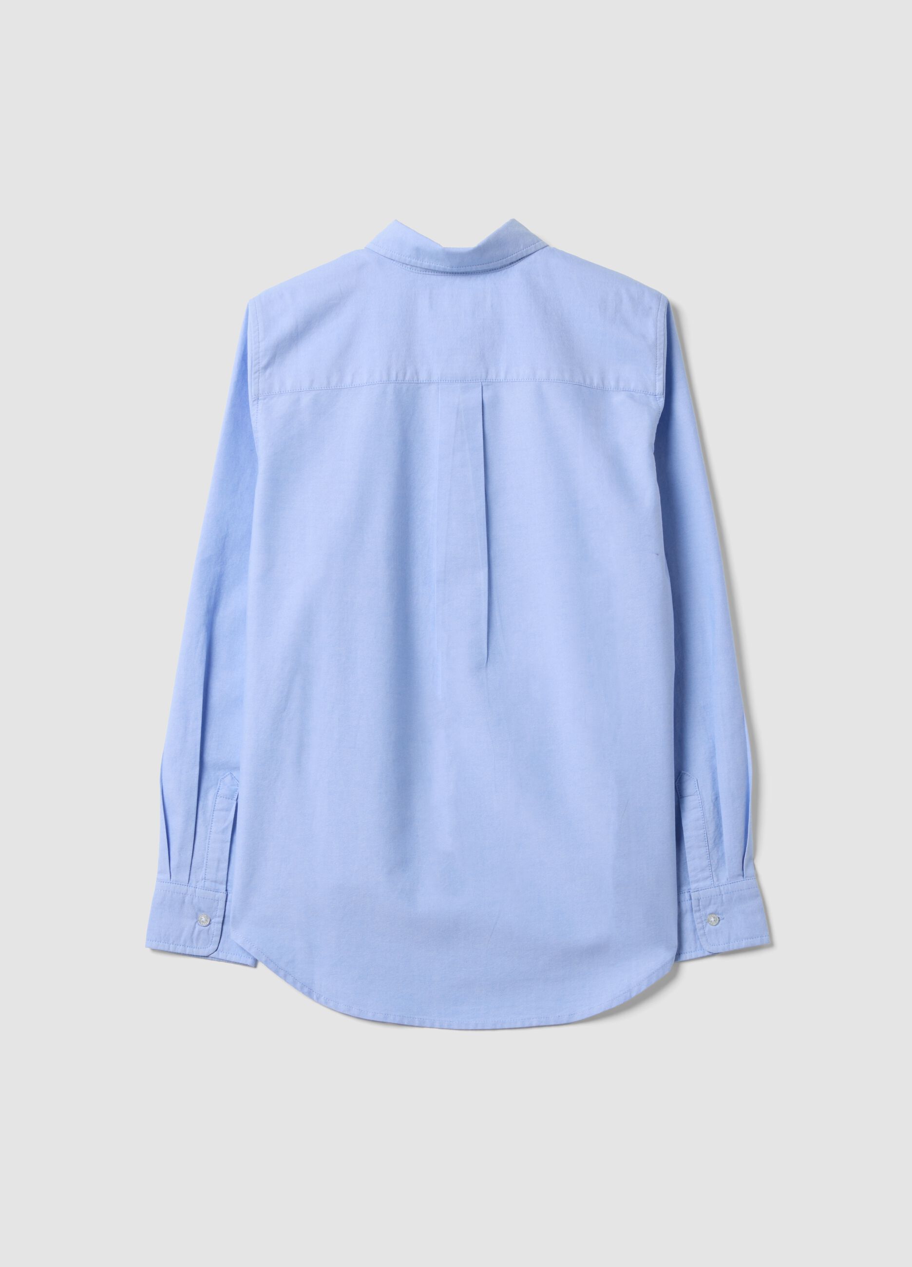 Light blue pure cotton Oxford shirt, comfort fit