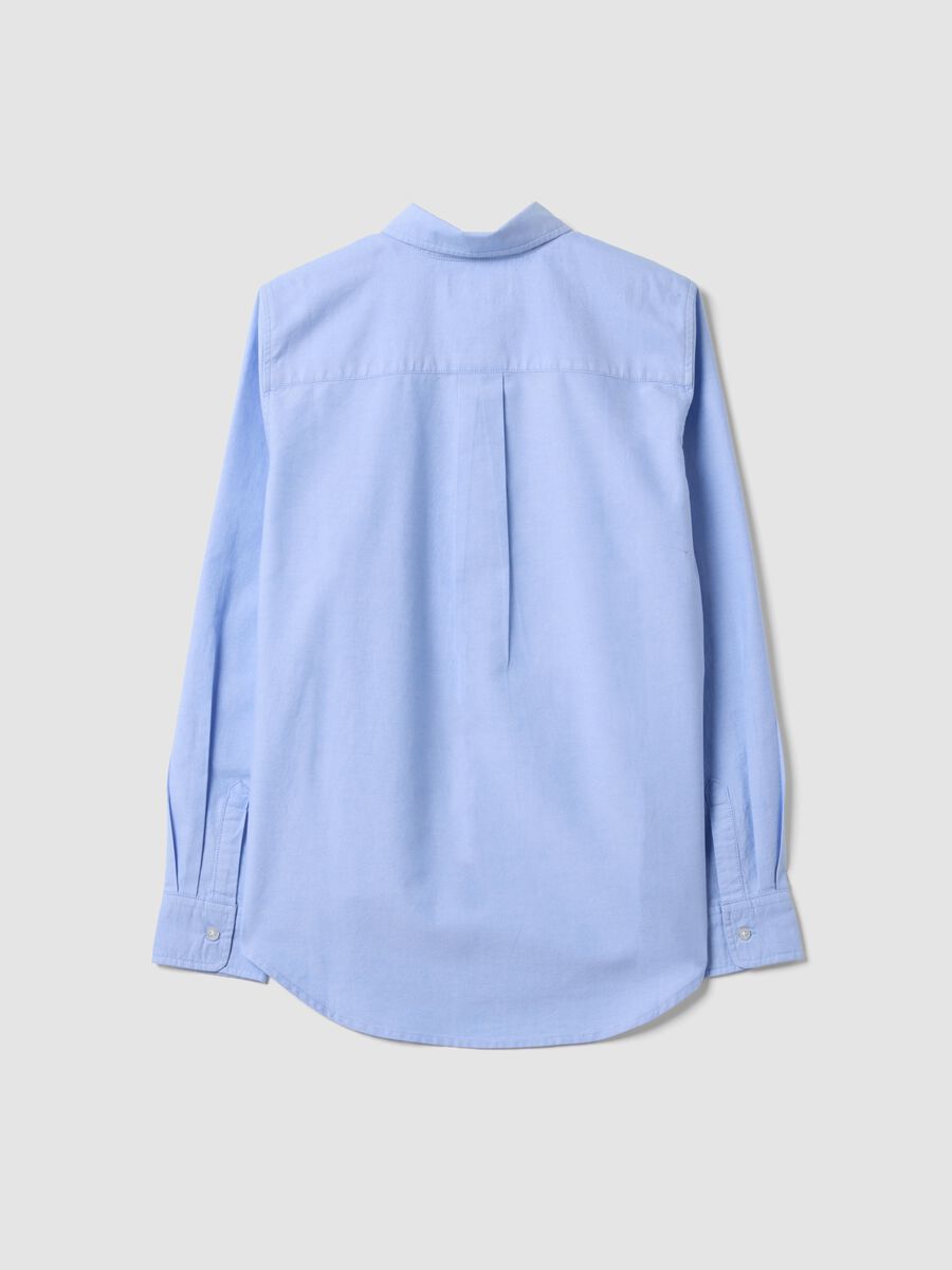 Hellblaues Oxford-Hemd aus reiner Baumwolle, Comfort Fit_1