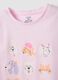 Pink short pyjamas in pure organic cotton for girls with prints_2