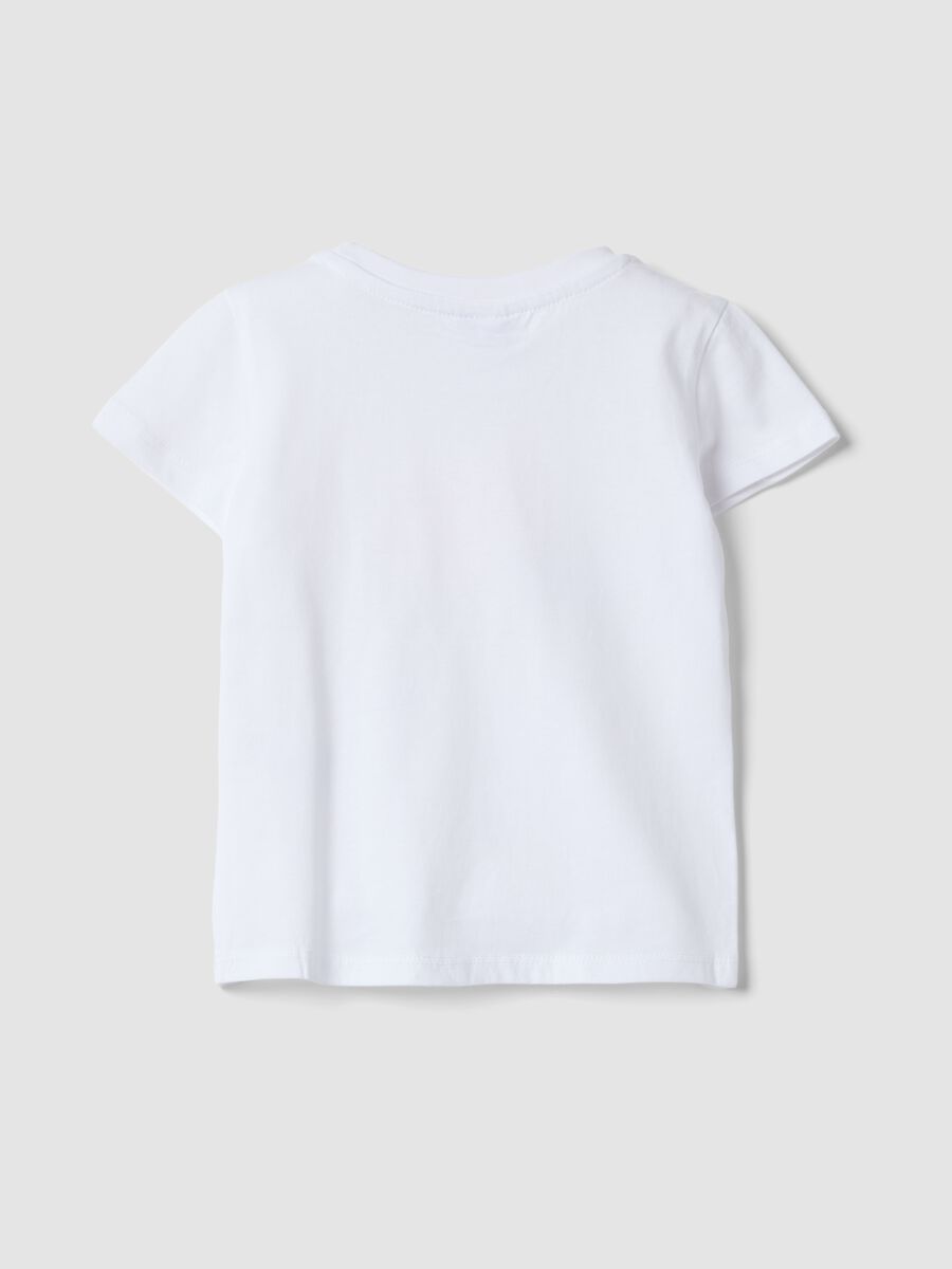 Pure cotton white girl's T-shirt regular fit with print_1