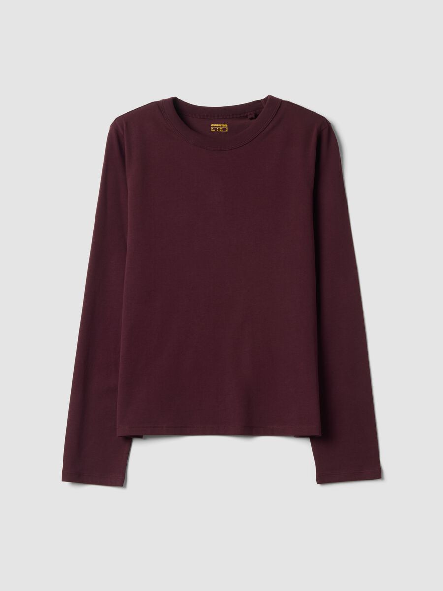 Violettes Langarm-T-Shirt aus Jersey aus reiner Baumwolle, Regular Fit_0