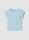 Slim Fit Girl's Blue Stretch Cotton T-shirt_3