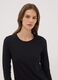 Schwarzes Shirt aus Bio-Stretch-Baumwolle mit Rundhalsausschnitt_1