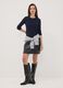 T-shirt blu girocollo in viscosa e lana elasticizzata regular fit_1