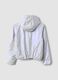 Grey hooded rain jacket with zip for girls_5