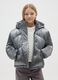 Grey padded regular fit girl's jacket with hood and zip_0