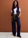 Blue pure cotton denim waistcoat with buttons, regular fit_1
