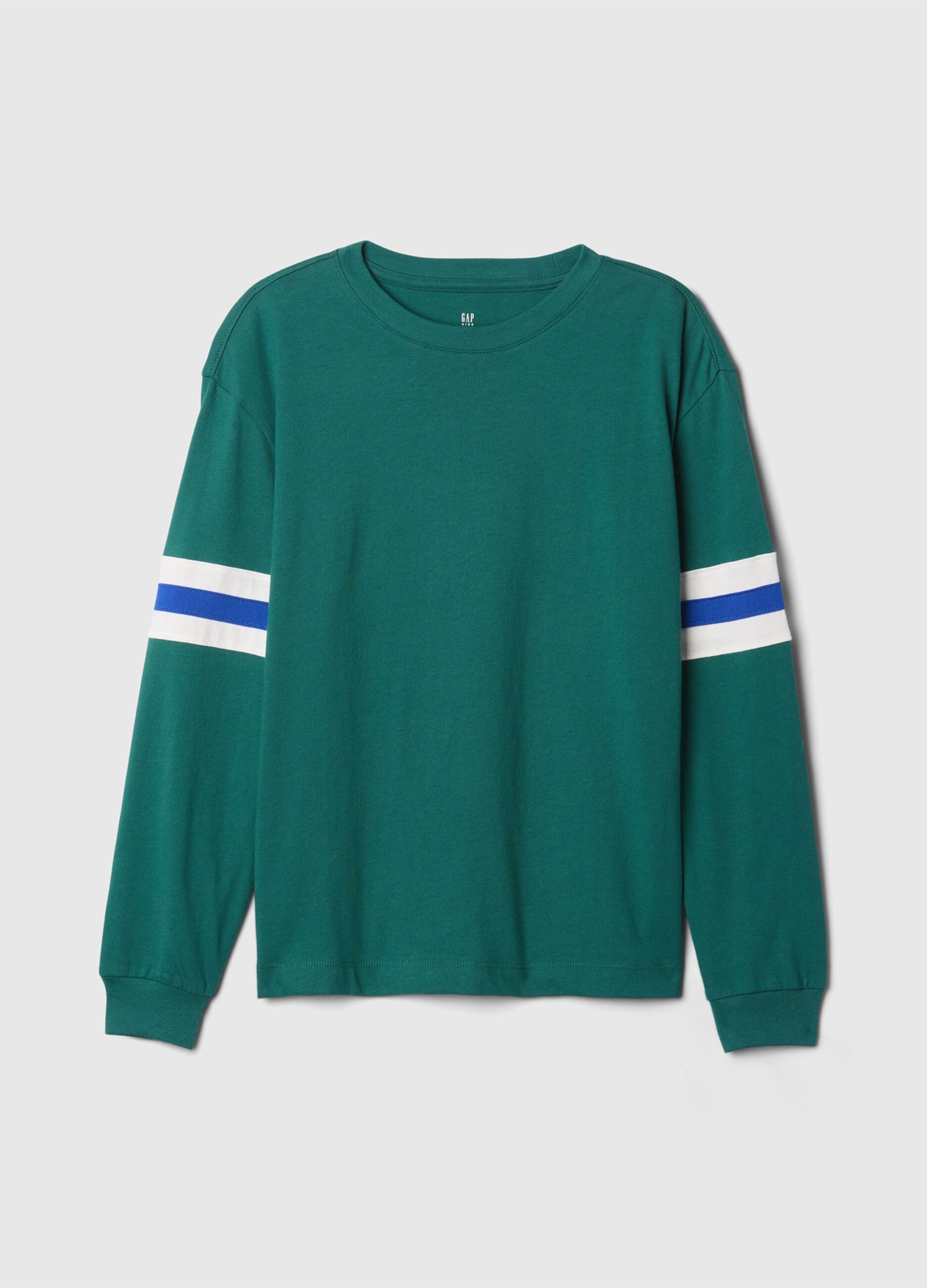 Long-sleeved T-shirt with stripe insert