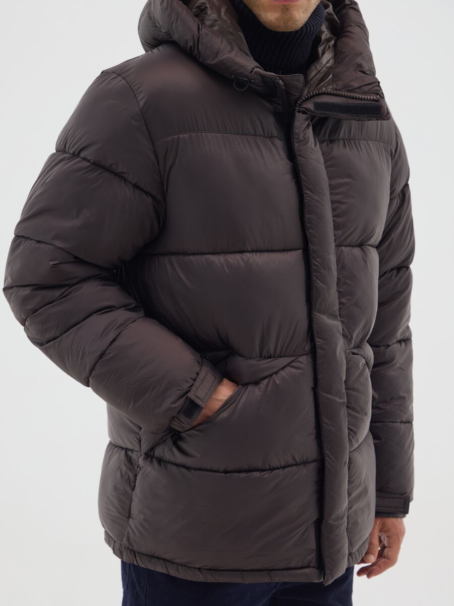Brown The Iconic Puffer Jacket with Adjustable Hood_3