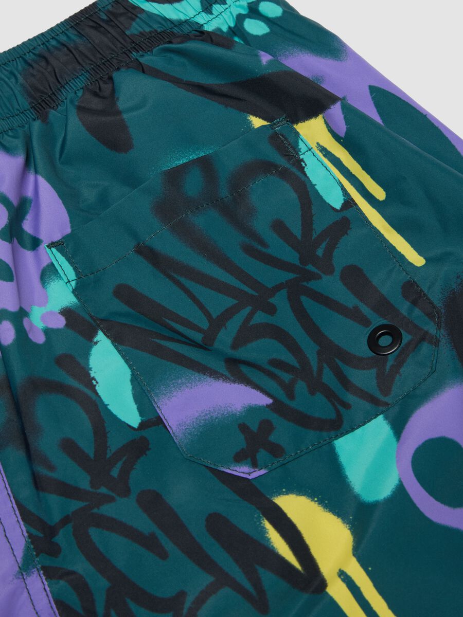 Short de bain gar&ccedil;on bleu &agrave; motif_3