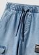 Light blue denim jogger trousers in stretch cotton for boys, relaxed fit_2