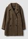 Cappotto marrone e beige in misto lana e viscosa_0