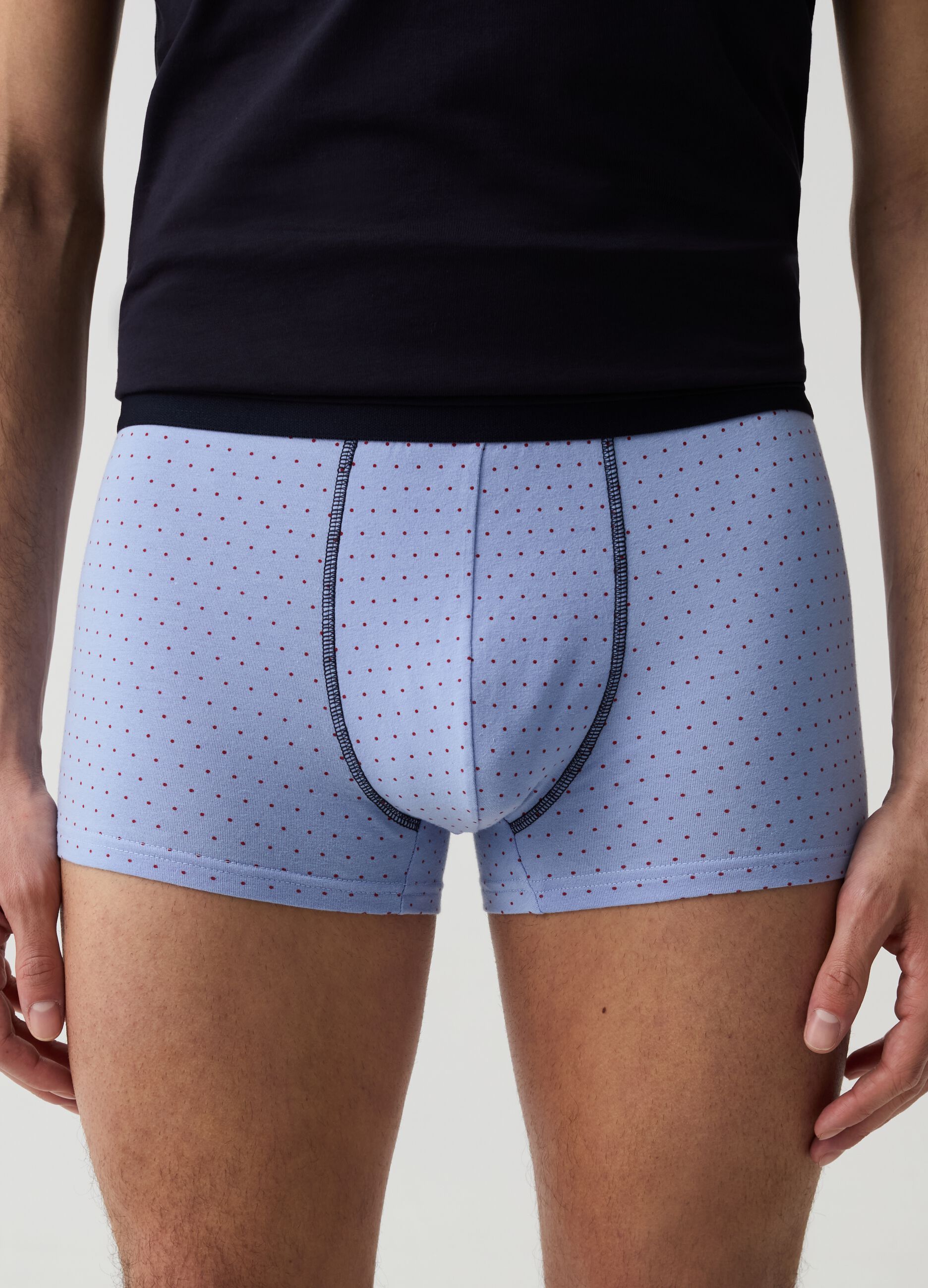 Three-pack boxer shorts with polka dot pattern