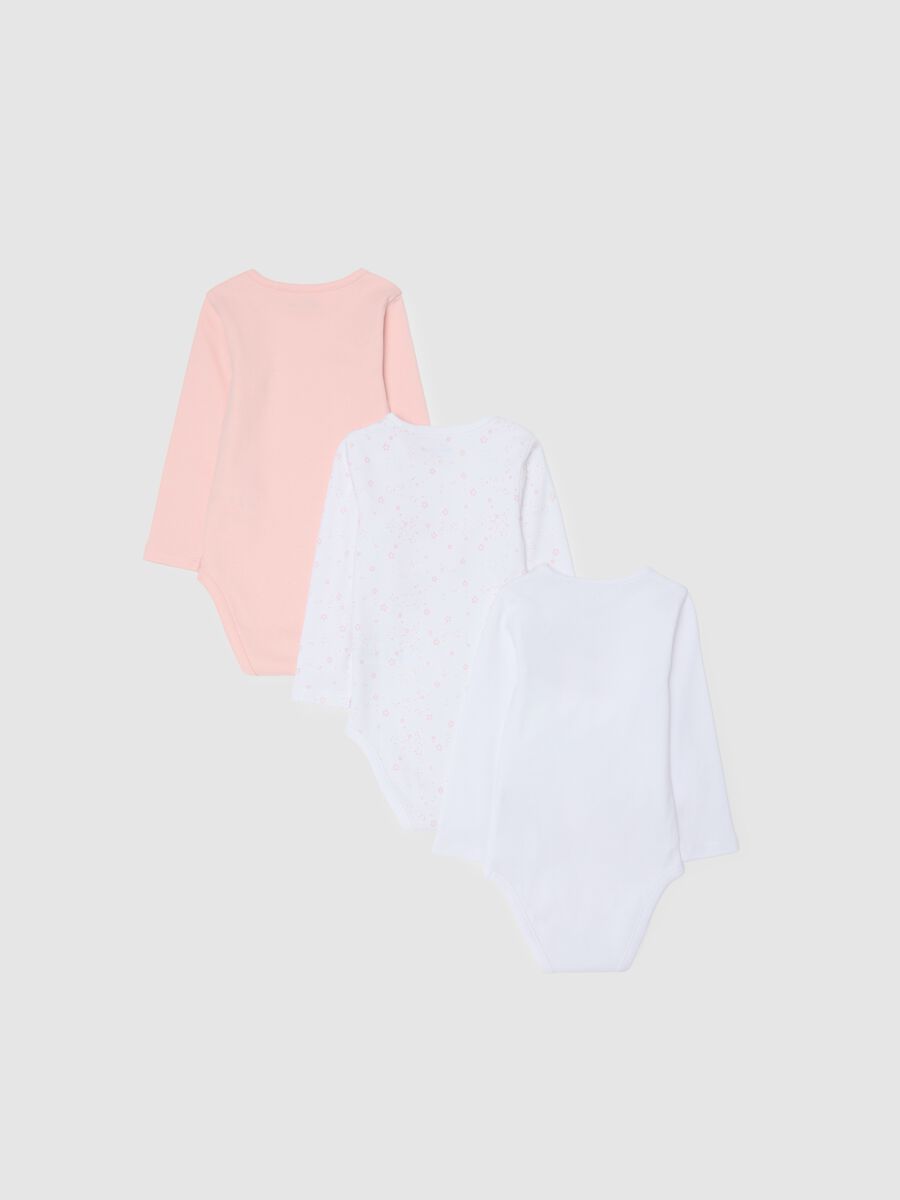 Pink cotton bodysuit with long sleeves_1