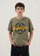 Kids' green pure cotton regular fit T-shirt with print_0