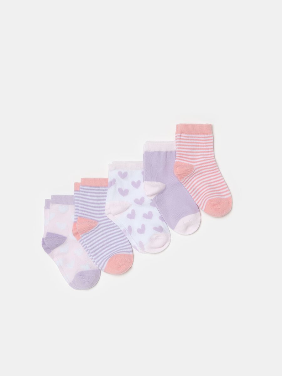 Five-pair pack short socks in organic cotton_0