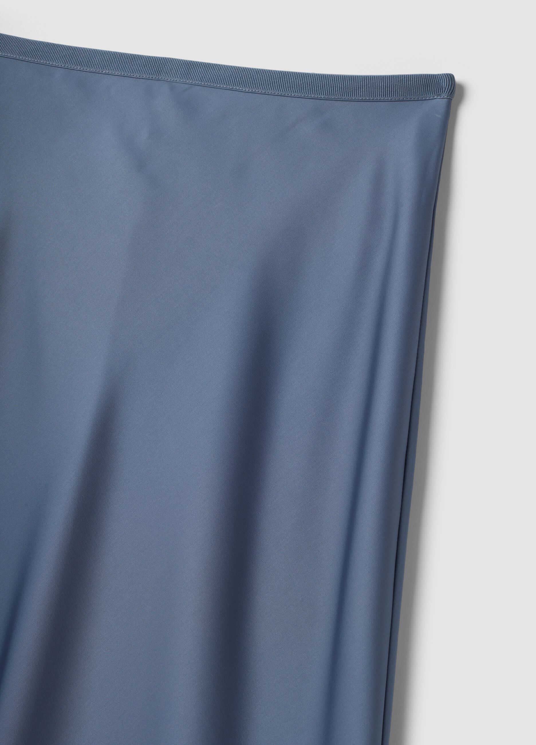 Long grey satin skirt