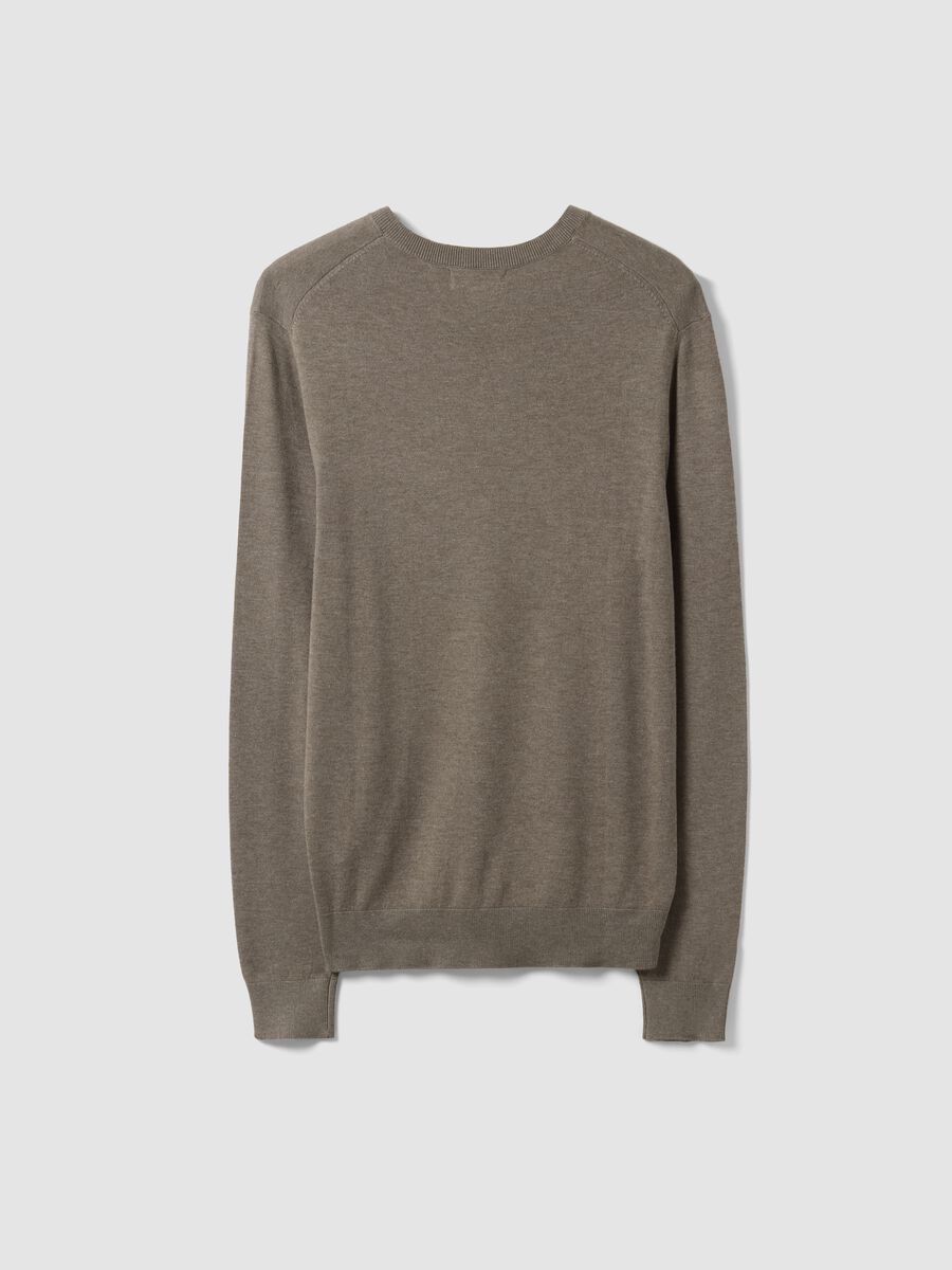 Grauer Pullover aus Viskosemix mit V-Ausschnitt, Regular Fit_2