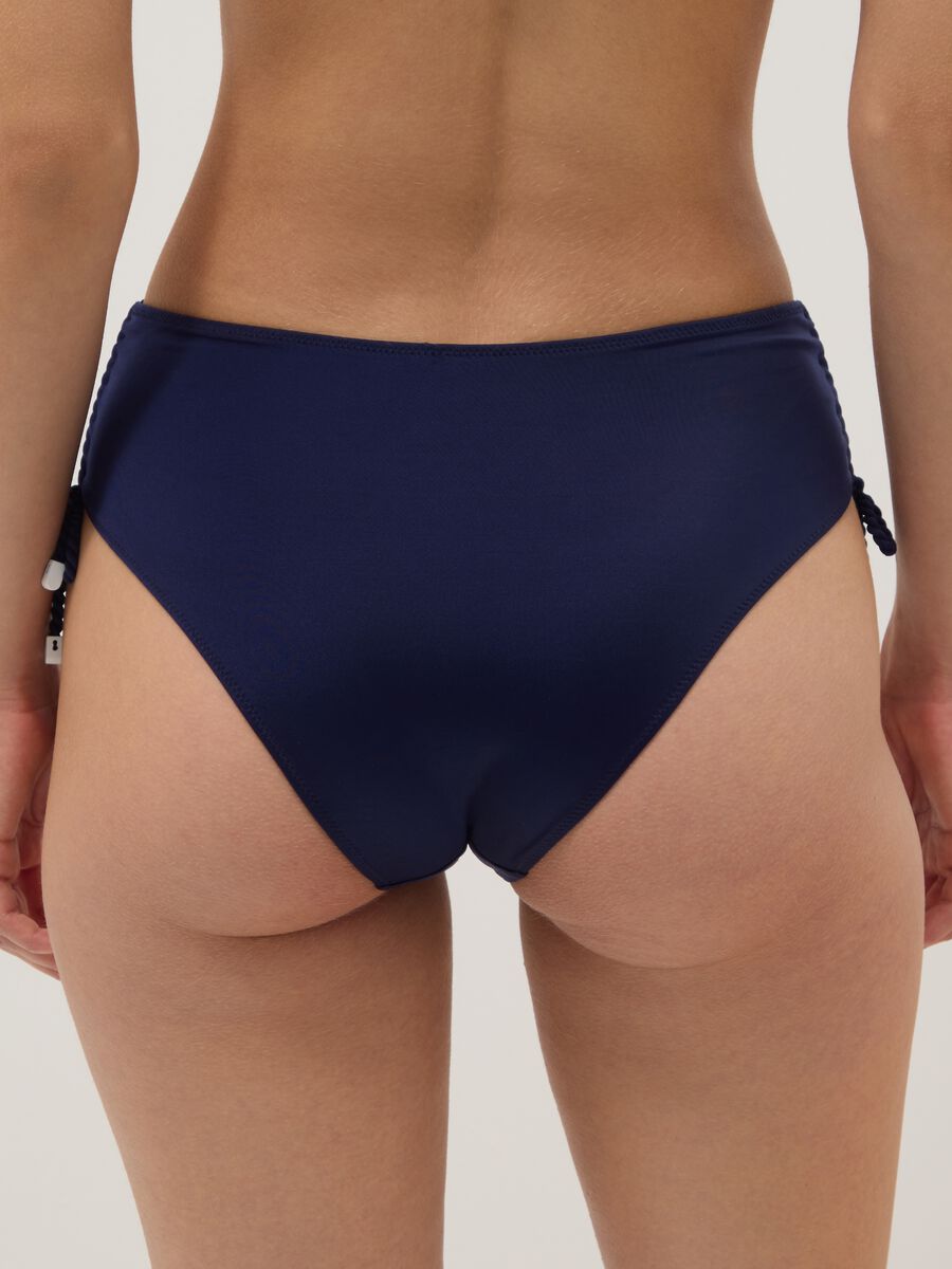 Blue bikini bottoms in stretch fabric with side ties_2
