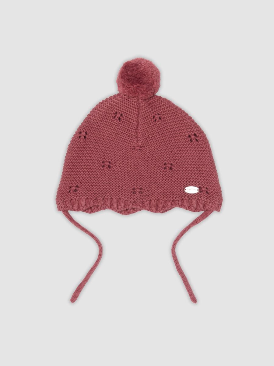 Cappello rosa in puro cotone organico jacquard traforato_0