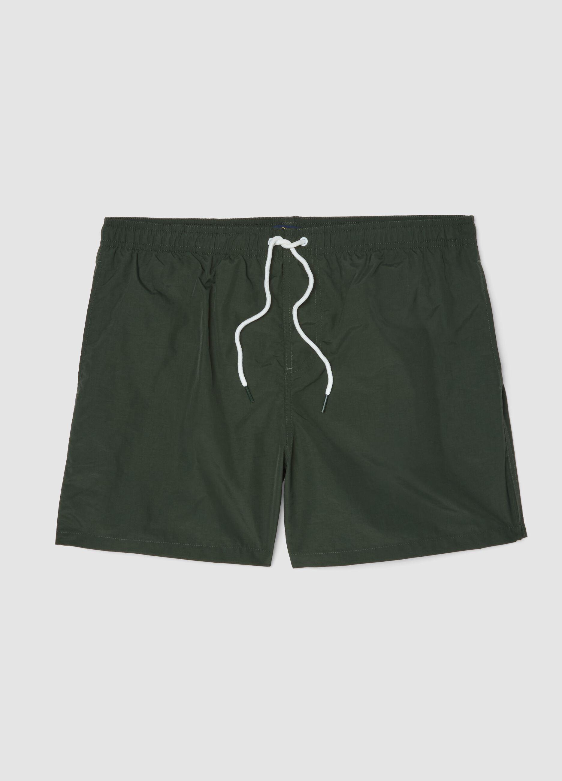 Green regular-fit swim shorts with drawstring