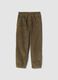 Green ribbed comfort-fit trousers_0