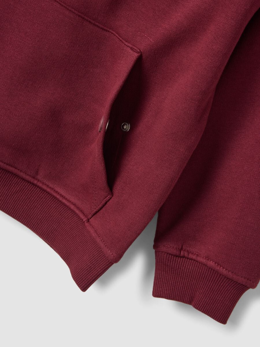 Purple cotton-blend hoodie with crew neck_3