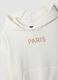 Sweatshirt branca com capuz em 100% algod&atilde;o, corte oversize e estampado &ldquo;Paris&rdquo;_2