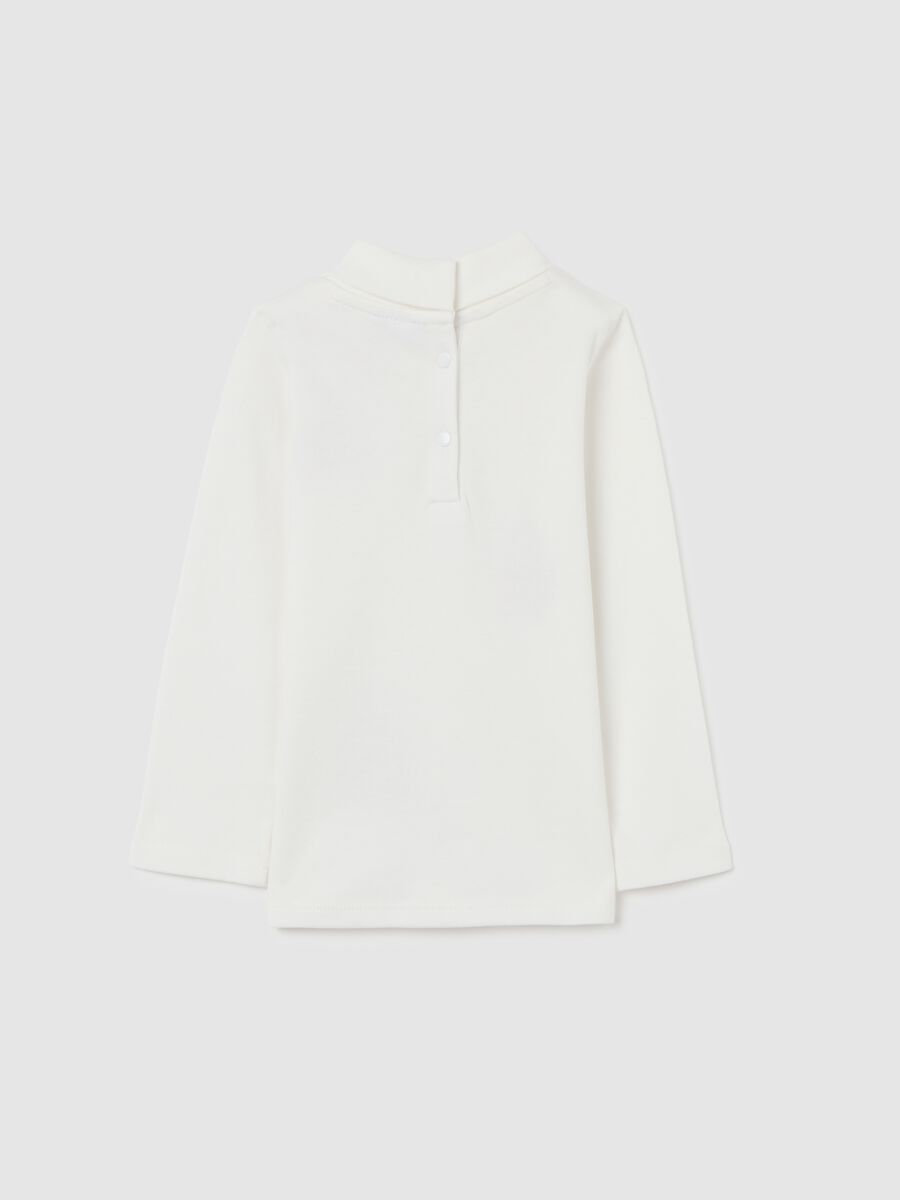 Red pure cotton high neck regular fit girl's t-shirt_1