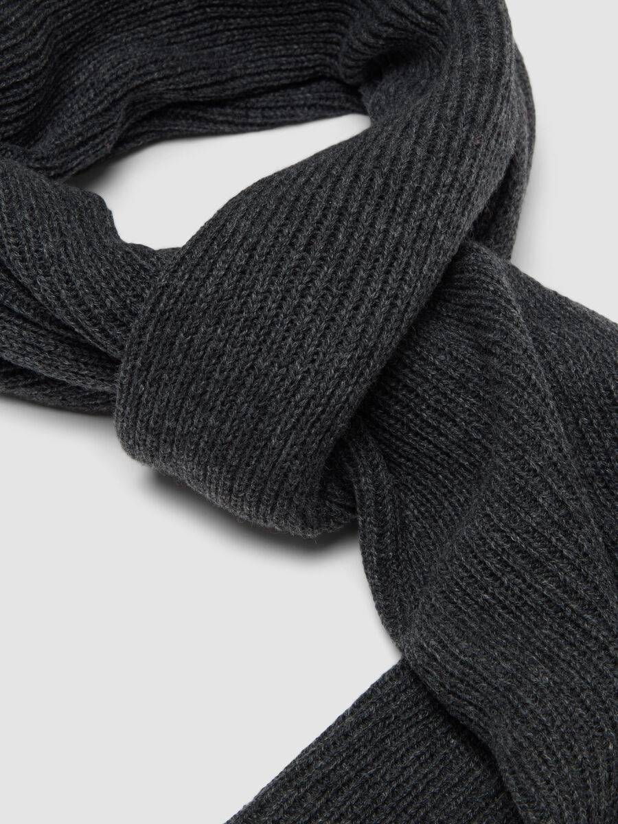 Sciarpa grigia in puro cashmere a coste_2