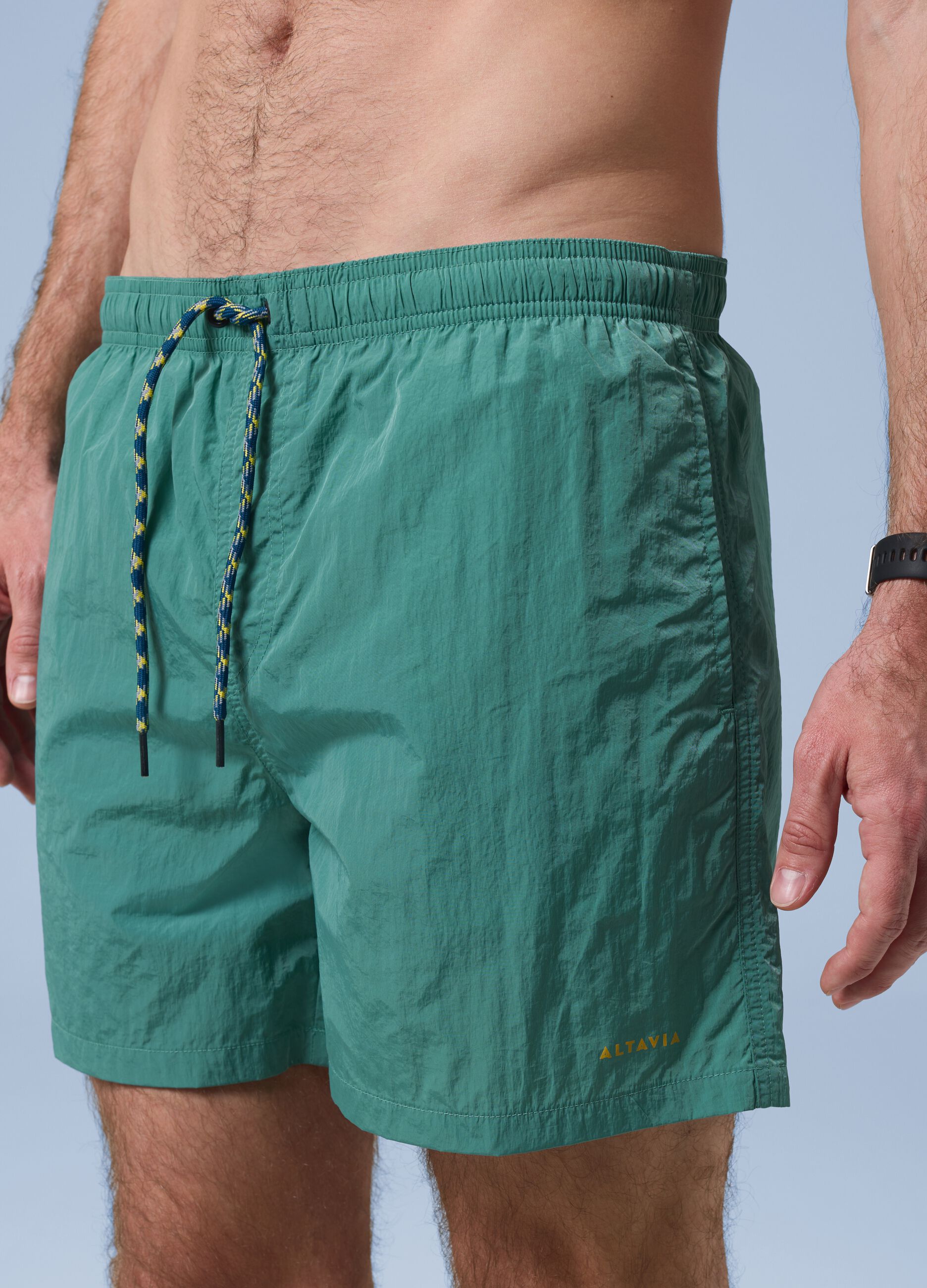 ALTAVIA SAILNG green boxer swim shorts with elasticated waistband