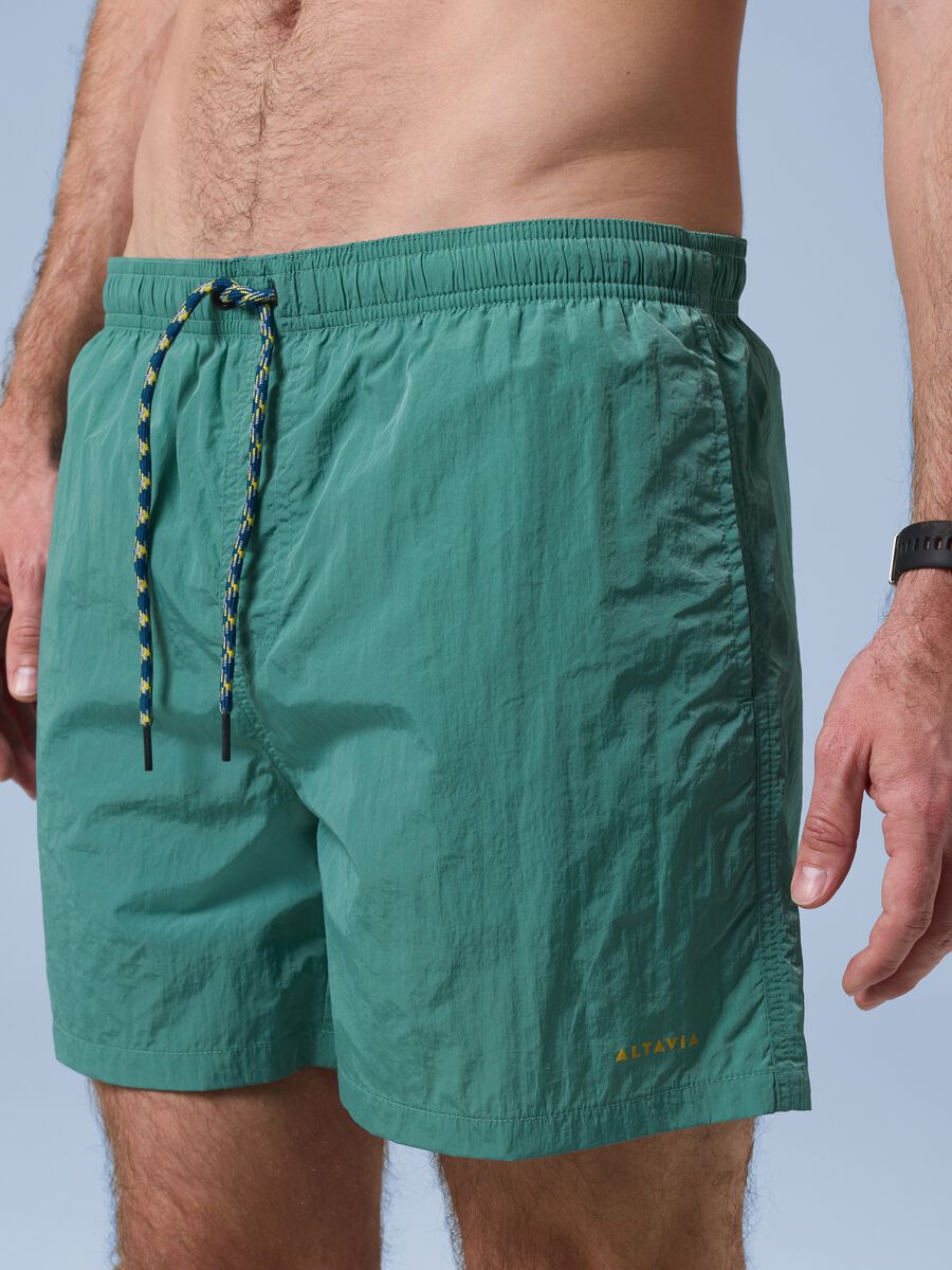ALTAVIA SAILNG green boxer swim shorts with elasticated waistband_3