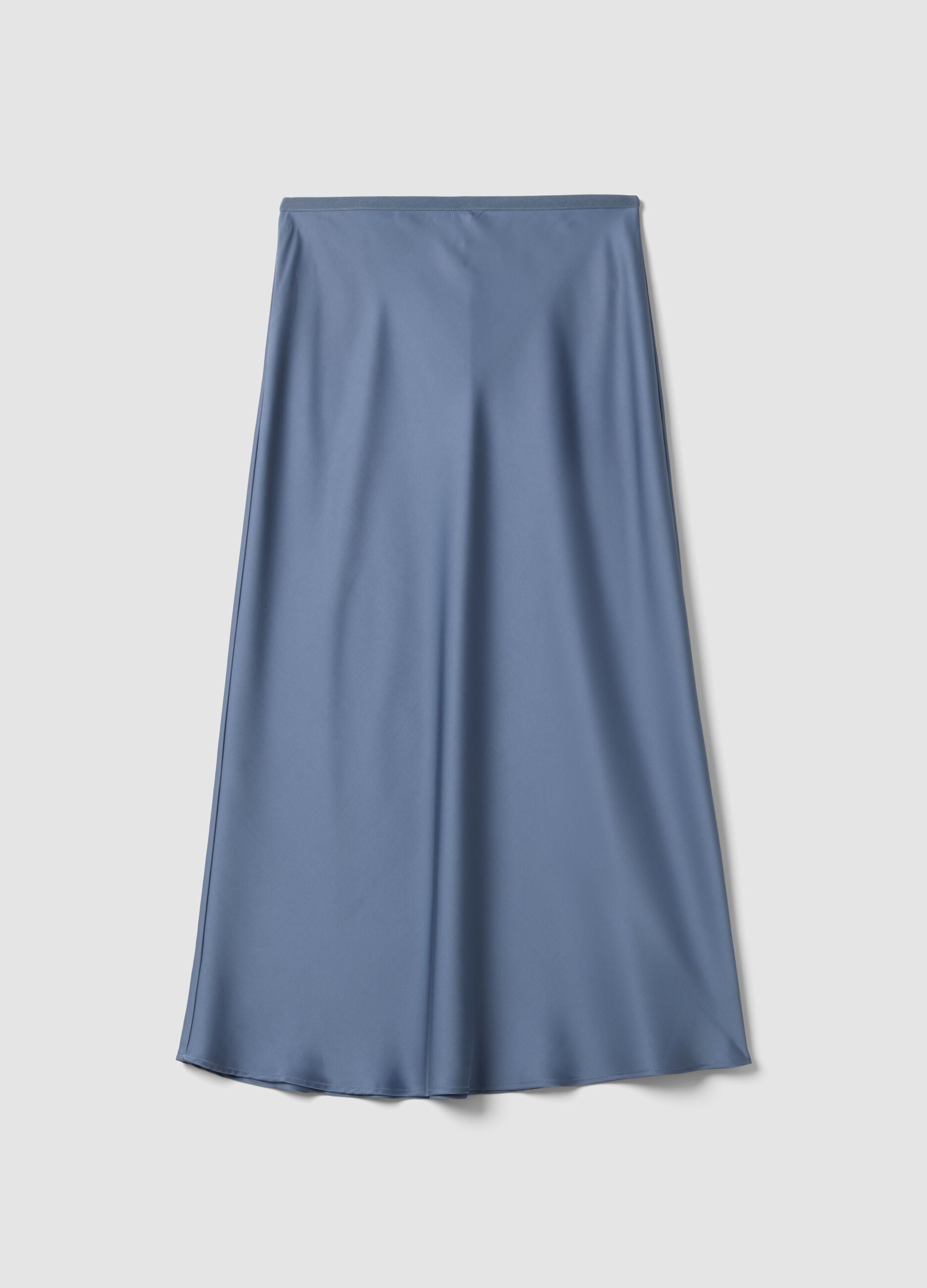 Long grey satin skirt