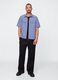 Blue checked short-sleeve shirt_1
