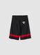 Kids' black and red regular fit shorts with Chicago Bulls logo_1