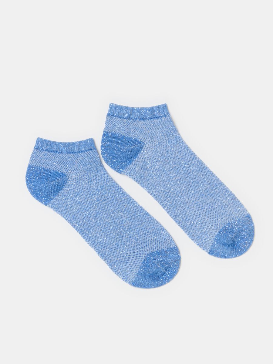 Three-pair pack shoe liners in organic cotton with lurex_1