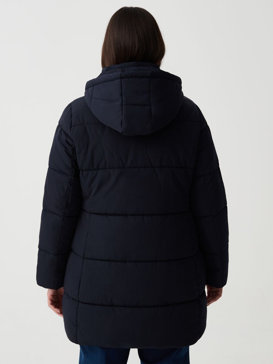 Curvy long down jacket with hood_2