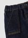 Blue stretch-cotton denim trousers with teddy bear embroidery for baby_3