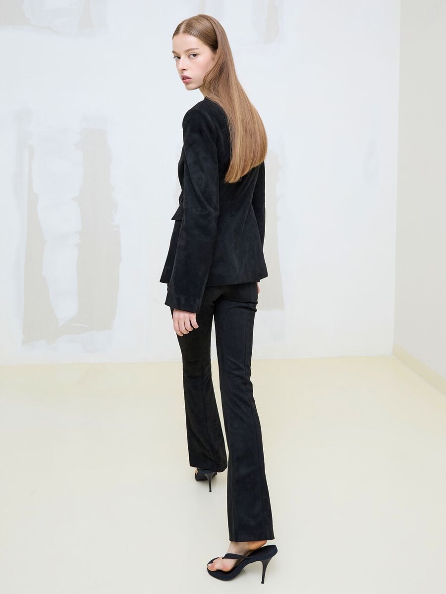 Formelle Slim-Fit-Hose aus Kunstvelours_0