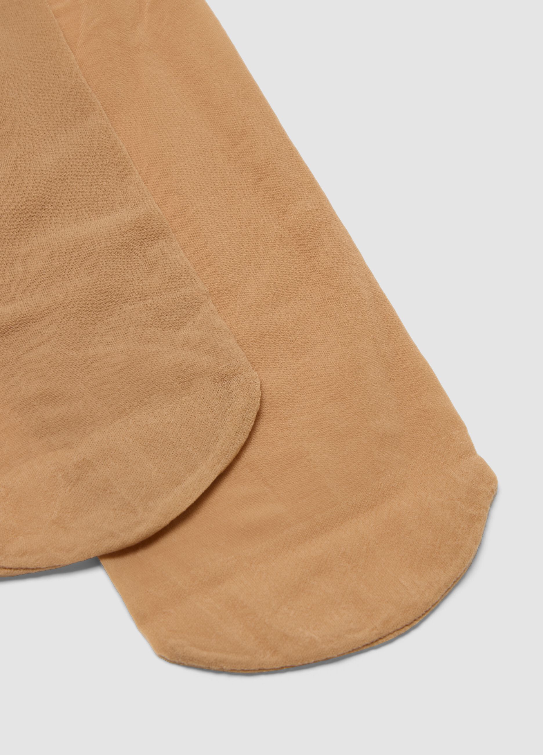 Beige semi-sheer stretch tights