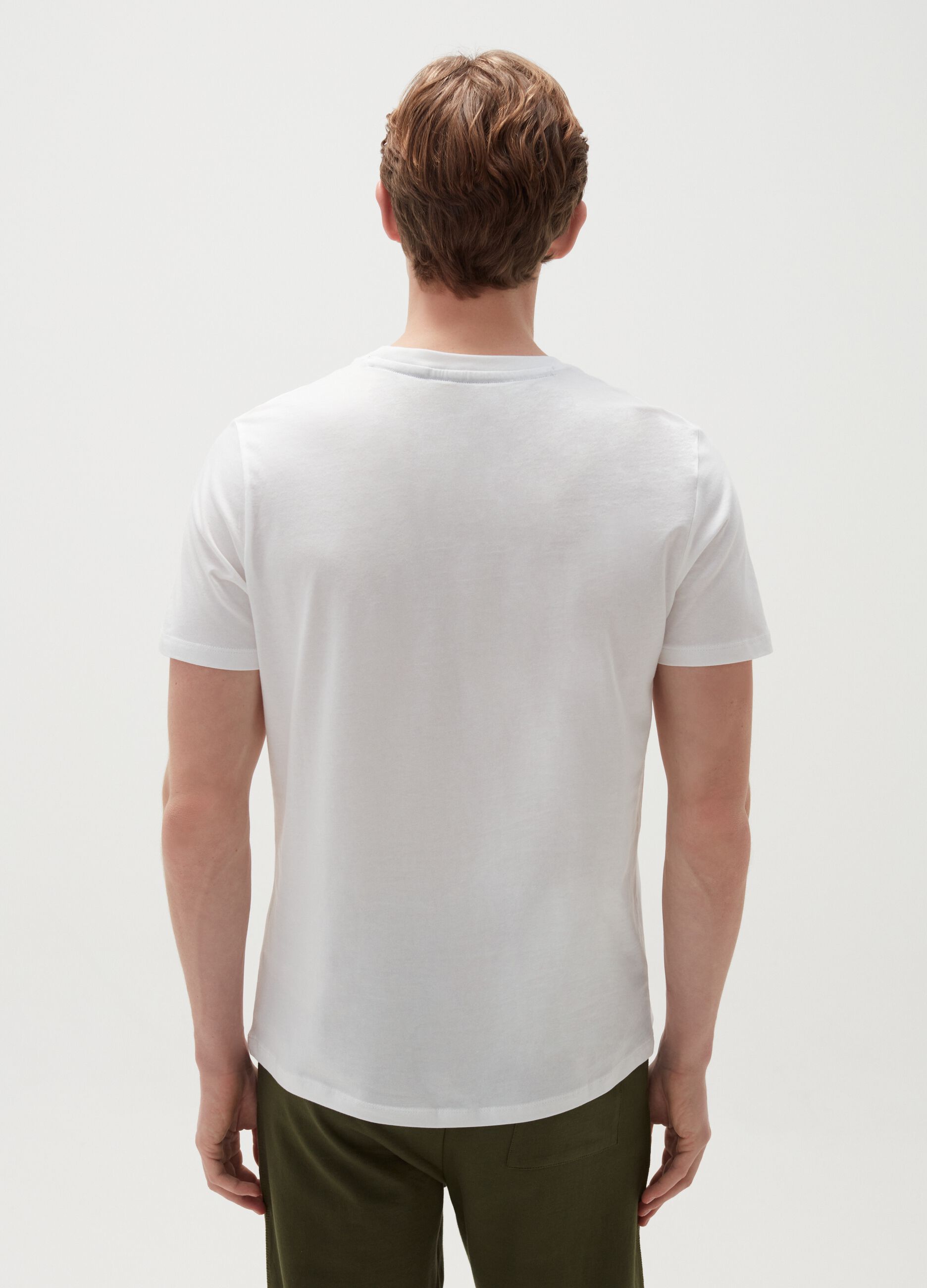 Camiseta de algodón con motivo de texto paisley