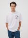 White pure cotton Peanuts print T-shirt, relaxed fit_0