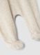 Beige organic cotton blend baby sleepsuit with feet_3