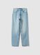 Jeans azzurri in puro cotone denim dritti regular fit_4