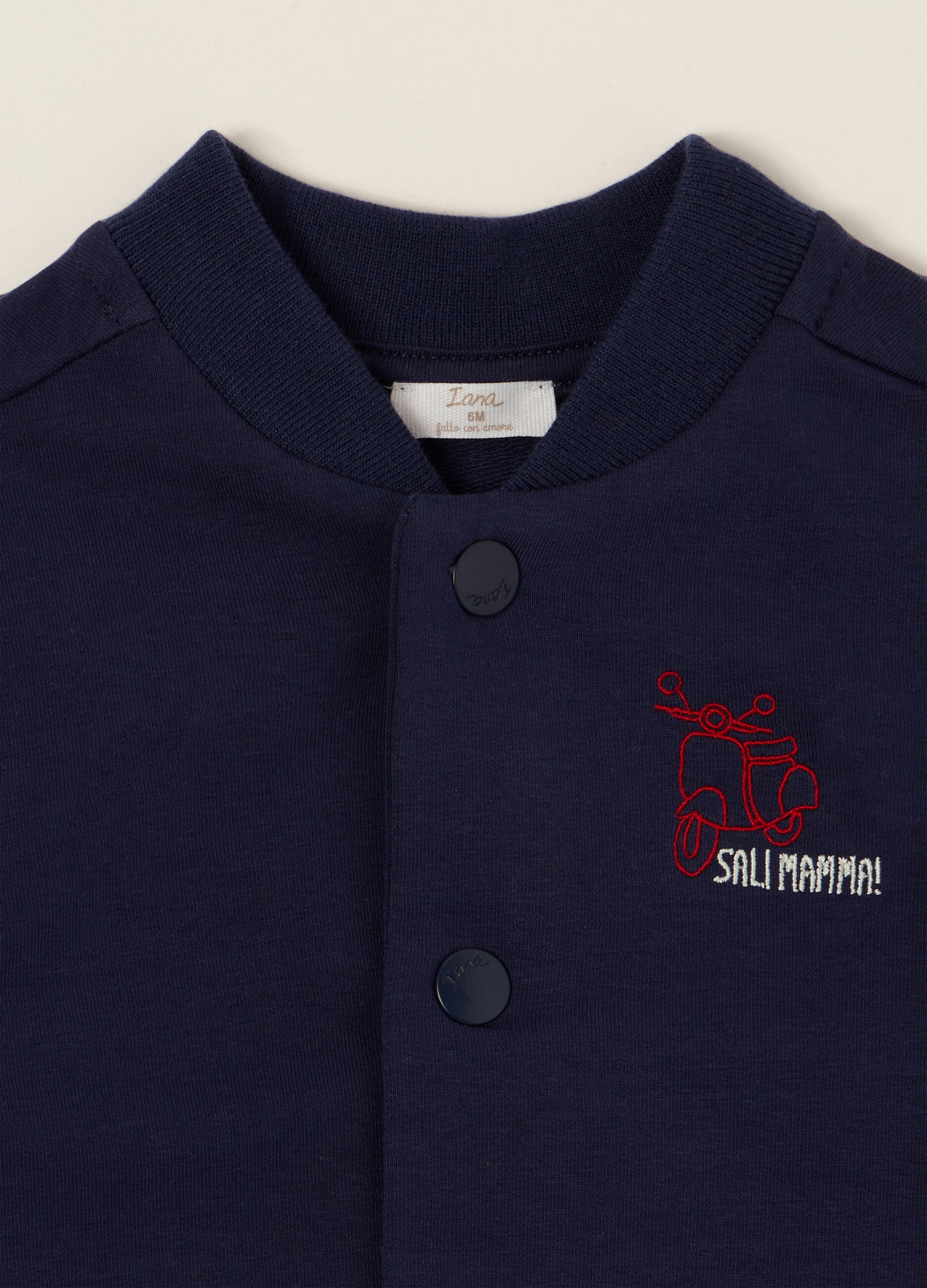 Blue stretch cotton sweatshirt