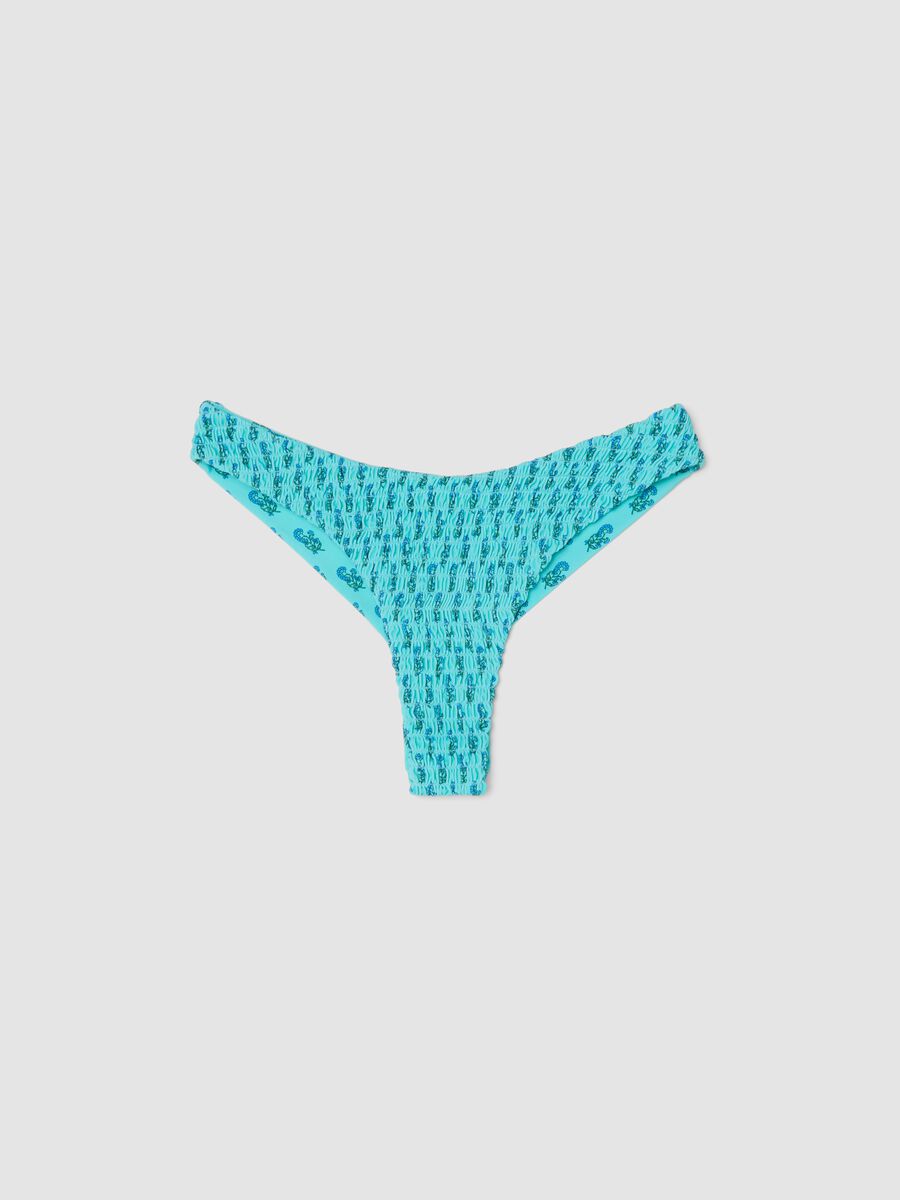 Bas de bikini bleu azur en tissu stretch_4